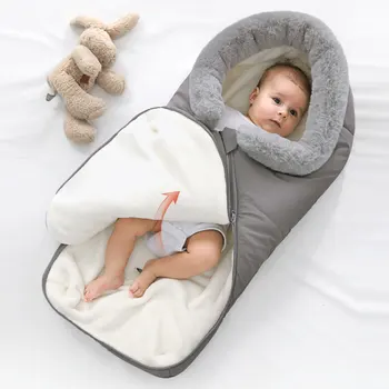 

Winter Newborn Envelopes Sleeping Bags Coral velvet Infant Stroller Sleep Sack Footmuff Windproof Wheelchair Bunting Bags
