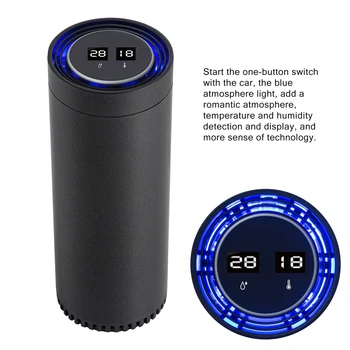 

Air Purifier Fresh Air Anion Car Air Purifier Air Cleaner Temperature Humidity Display for Car Home Office USB Charging