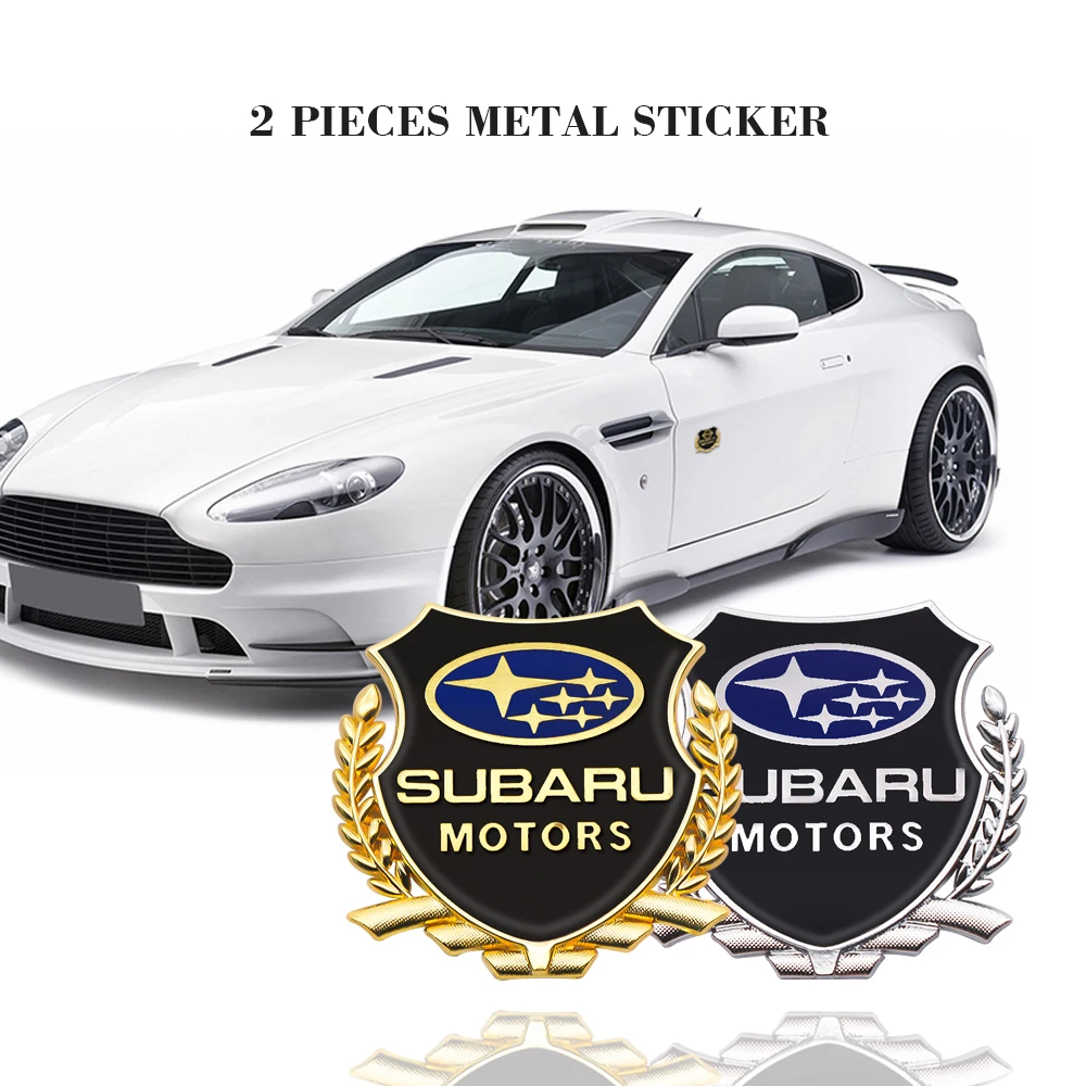 

2pcs Alloy Car Side Sticker Door Badge Stickers Side Window Emblem Decals For Subaru Impreza Forester Tribeca XV BRZ Forest Huma