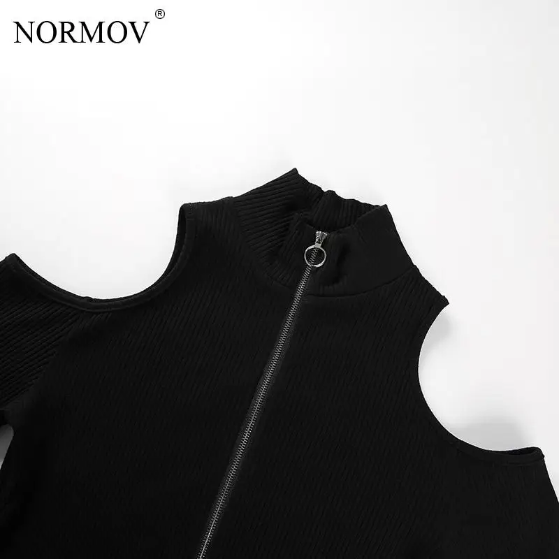 NORMOV, Черный боди с длинным рукавом для женщин, осень, водолазка, боди для женщин, бодикон, Черный боди, открытая одежда, комбинезоны