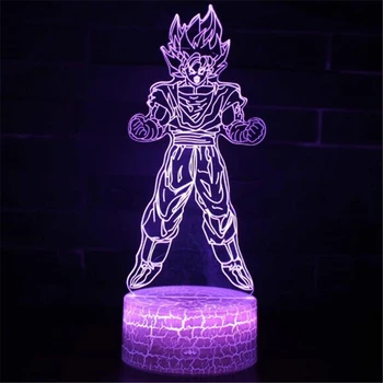 

3D LED Night Light Dragon Ball Z Goku Vegeta Super Saiyan Action Figure Touch Optical Illusion Table Lamp Home Decoration Light