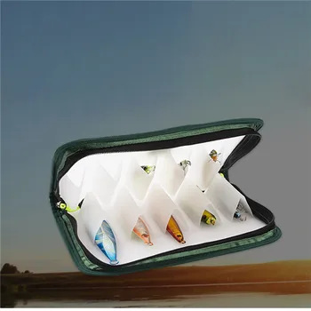 

10 Slots Fishing Lures Baits Storage Bag Zipper Waterproof Protable Storage Case for VIB Minnow Pencil Popper Crank Soft Baits