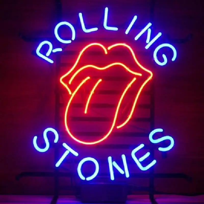 Custom Rolling Stones Beer Glass Neon Light Sign Beer Bar
