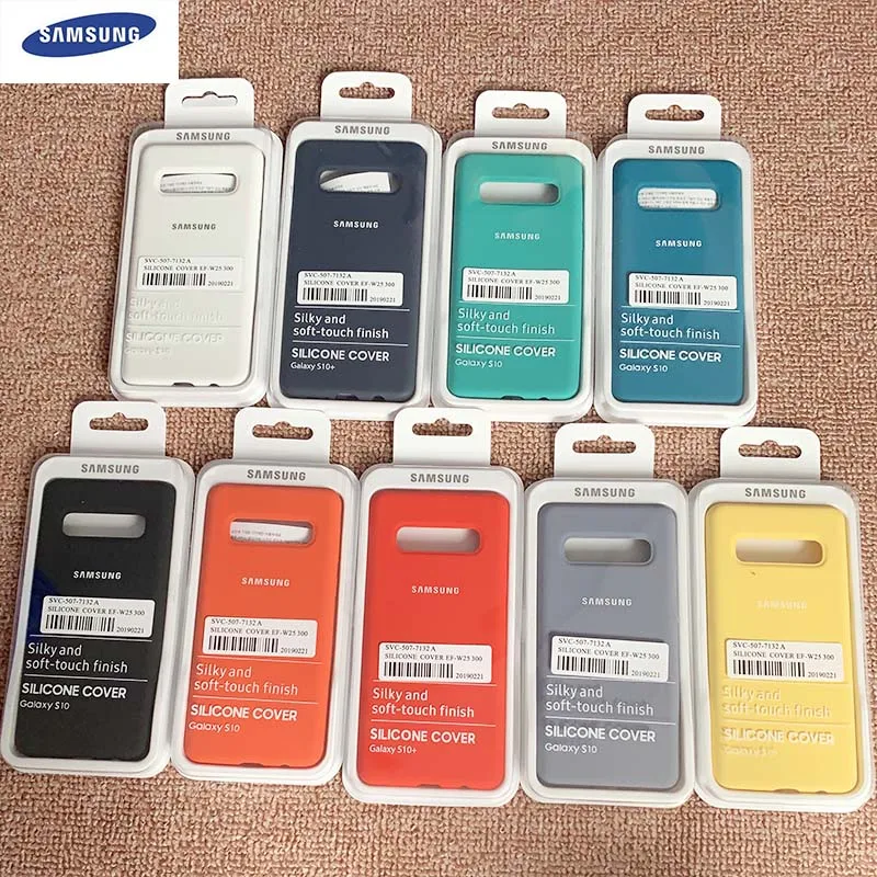 Оригинальный силиконовый чехол для Samsung Galaxy S10 Plus шелковистая мягкая на ощупь