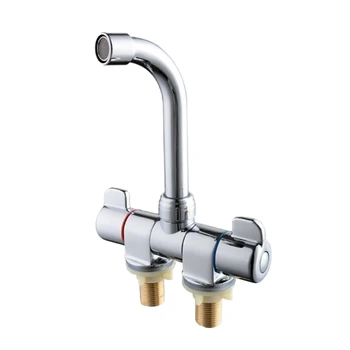 

RV Accessories RV Folding 360 Rotation for Bathroom Deck Caravan Boat Mounted Faucet Kitchen Cold & Hot Water Tap Universal 004