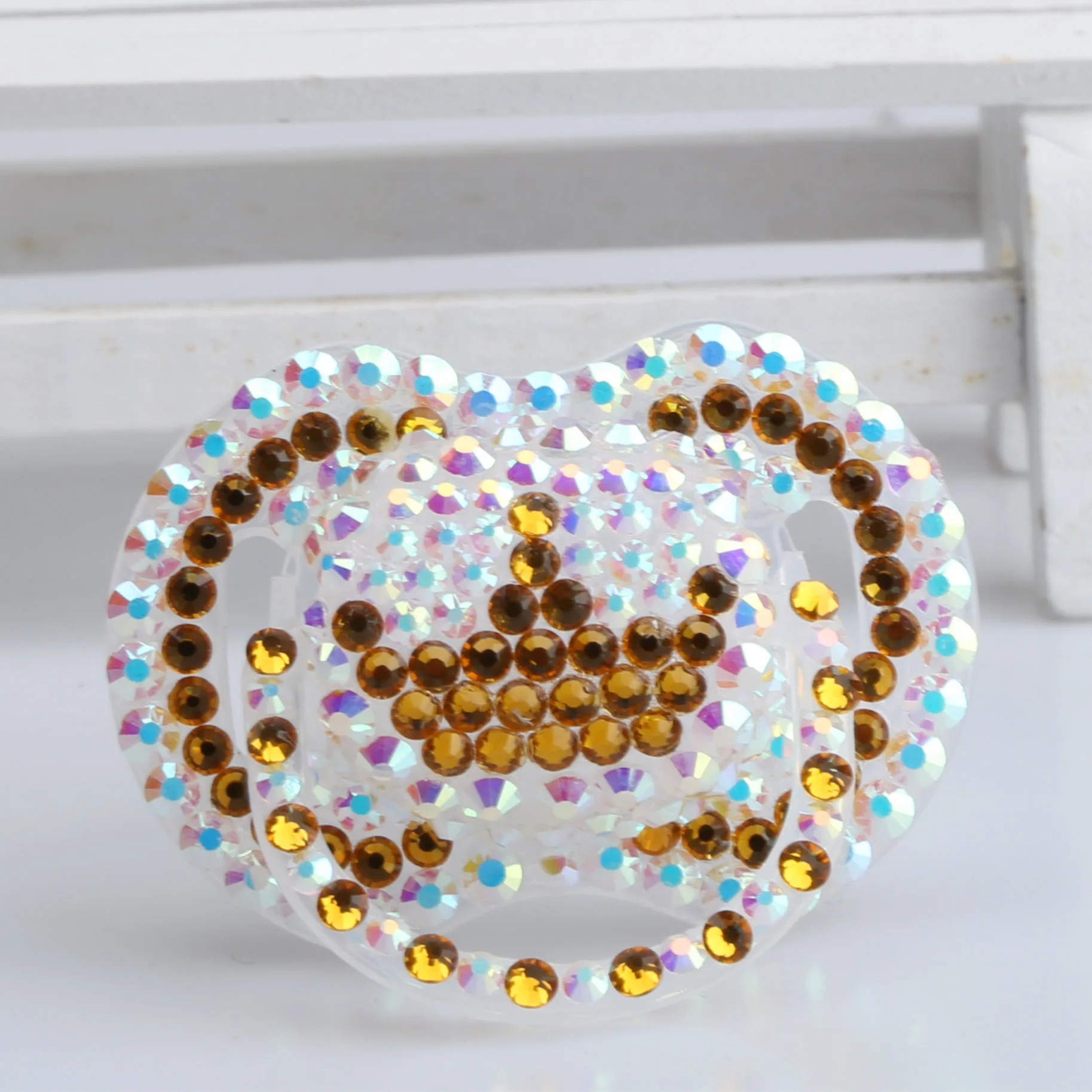 gold crown На заказ, блестящая детская розовая Соска с бриллиантами, пустышка, Прорезыватель для зубов, уход за цветами, для маленьких девочек, Chupetes Brillantes, пустышка, подарок на первый день рождения - Цвет: gold crown