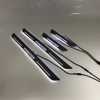 

LYQ led moving door scuff for SUBARU Forester ynamic door sill plate welcome lamp lining overlay Flow/fixed light