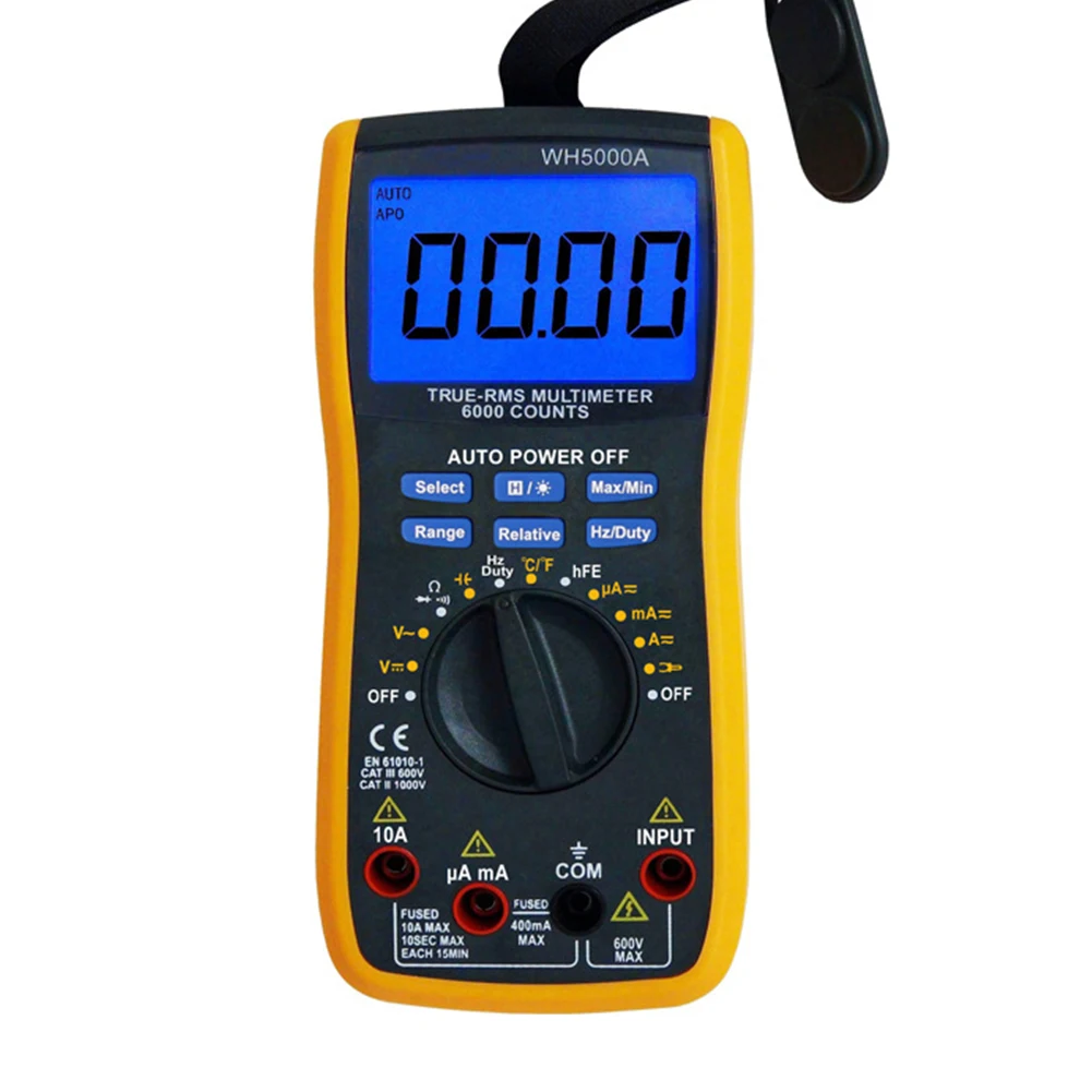 

Digital Multimeter Household Use High Accuracy With Backlight Ohmmeter LCD Display Tool Magnetic Automatic Raging For WH5000A