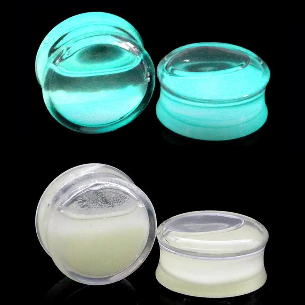 Luminous Clear Acrylic Liquid Flesh Tunnel Ear Saddle Plugs Piercing Jewelry New Chic | Украшения и аксессуары