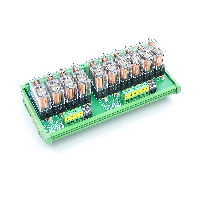 Módulo do Relé da Relação da Montagem do Trilho do Ruído de 10 1no + 1nc com Entrada de Omron Canais dc 12 v 24 Pnp Npn Compatível de 10 G2r-1-e 16a 5 do trilho do ruído de 10 canais