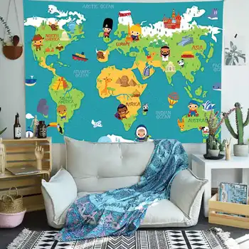 

Simsant Island Map Tapestry Cartoon Treasure Island Pirate Ship Wall Hanging Tapestries for Living Room Bedroom Home Dorm Decor