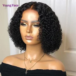 Natural Closure Wig Human Hair Wigs 4x4 Brazilian Human Hair Wig Kinky Curly Wig HD Lace Frontal Human Hair Wig Women's Wigs