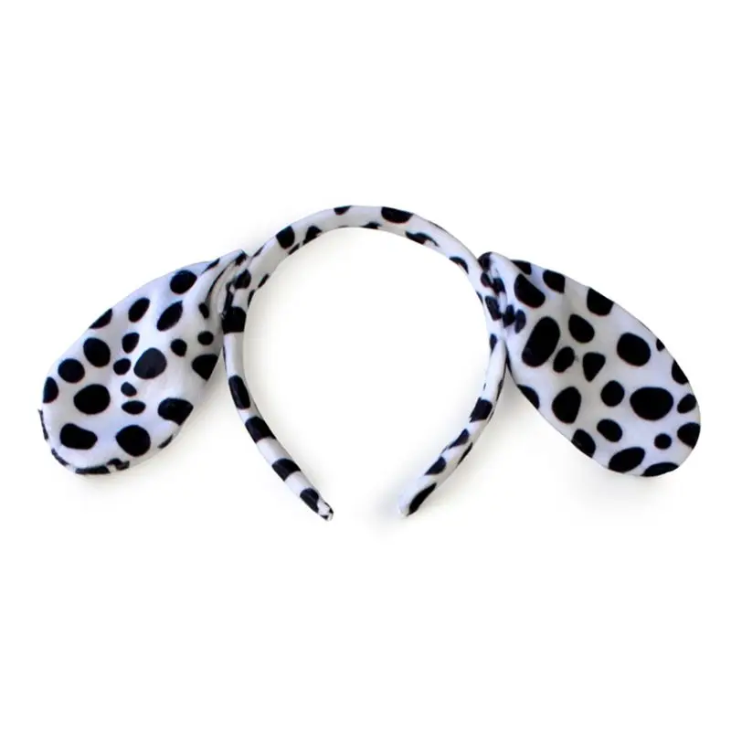Mascot Costume Cute Animals Cosplay Sets Kids Adult Dalmatian Spotty Dog Ears Headband Plush Tail Bowtie for Halloween
