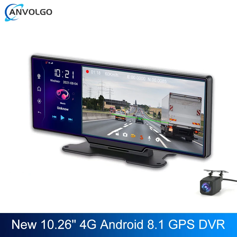 Видеорегистратор с большим экраном 10 26 дюйма GPS-навигацией Android 8 1 2 + 32 ГБ |