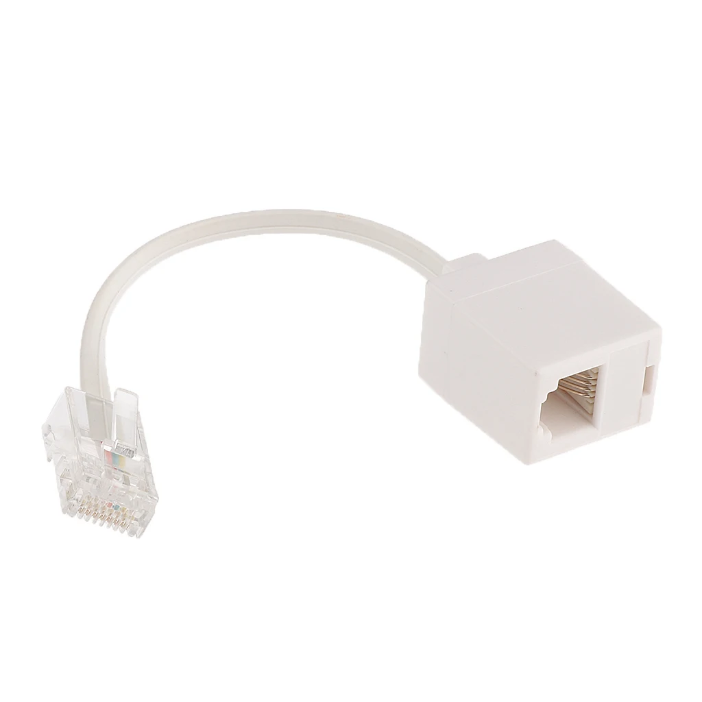 1pc Home Office Telephone Extension Line Cable Phone Wire Jack RJ45 To RJ11
