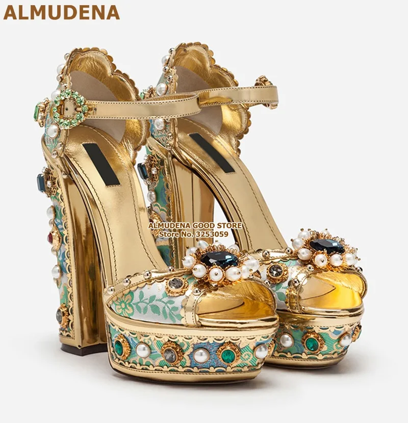 DG粗跟水台钉珠凉鞋 (3)