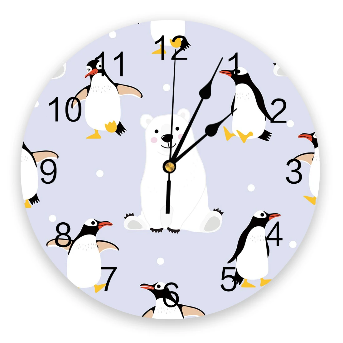 Modern Wall Clock Cartoon Animal Polar Bear Penguin Pvc Wall Clock Home Decor Bedroom Silent Oclock Watch Wall For Living Room Wall Clocks Aliexpress