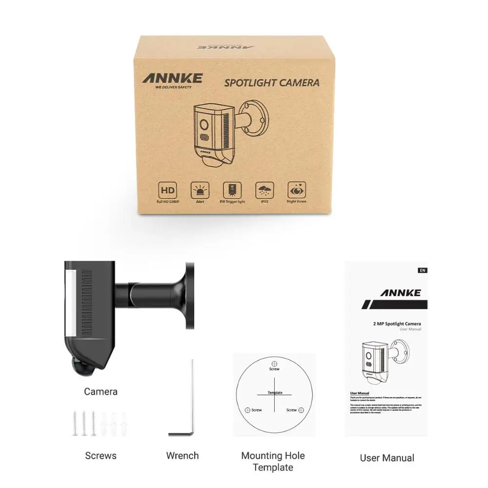 ANNKE 1X Full HD 1080P 4-в-1 Камера с теплым светом влагостойкая ночного видения обнаружения пассивного ИК-прожектор сигнализации комплект камер видеонаблюдения для безопасности