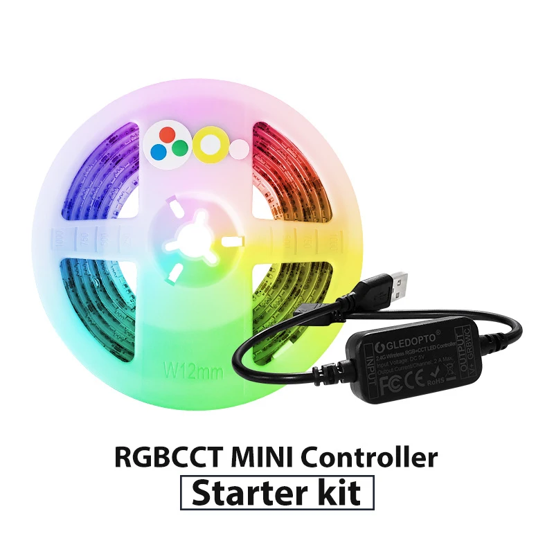 G светодиодный светильник OPTO ZigBee 5 В RGB + CCT компьютерный комплект 2 м работает с Zigbee