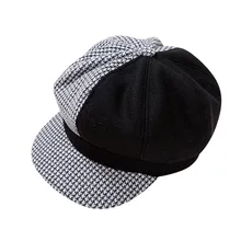 Весенние зимние береты, шапка в стиле художника, женские шерстяные винтажные береты, однотонные кепки, женская шапка, теплая прогулочная шапка