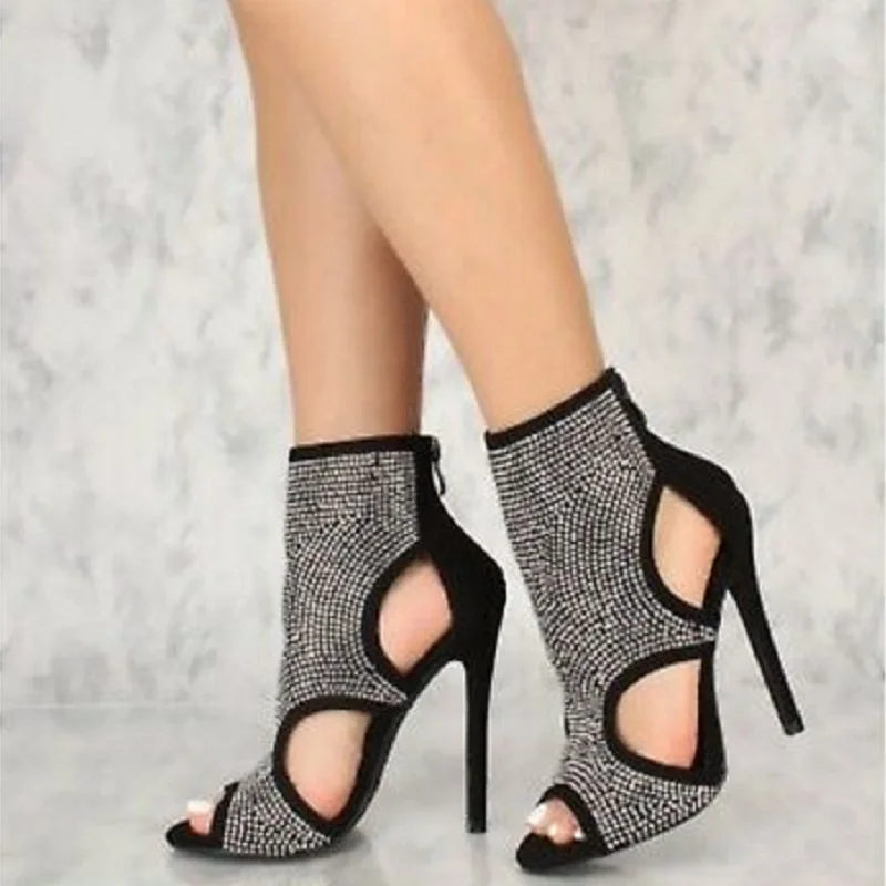 Женская обувь Пикантные Босоножки с открытым носком на высоком каблуке