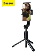 Baseus de mano del cardán estabilizador 3 en 1 palo de Selfie Bluetooth teléfono trípode de cámara de Monopod del equilibrio manejar para Samsung Huawei