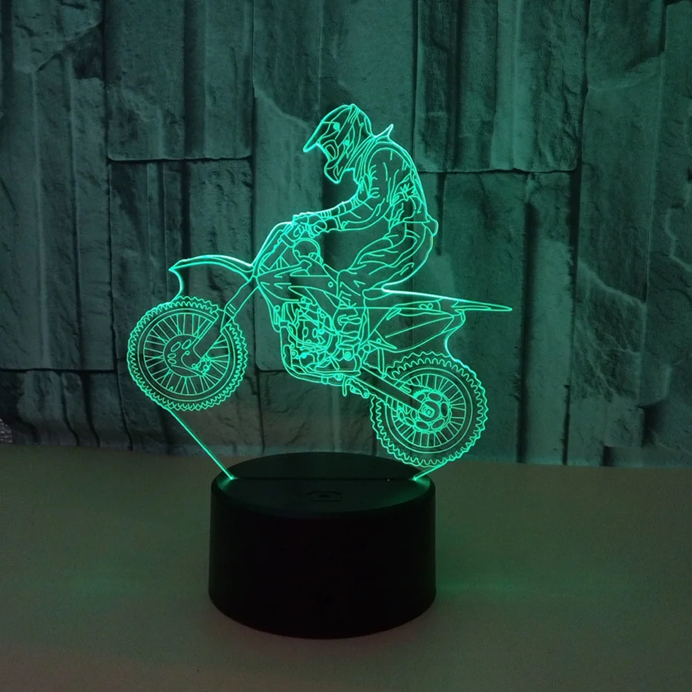 Светодиодная 3d-лампа с USB модель мотоцикла 3D датчик ночник атмосферная лампа