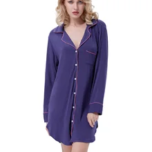 Zexxxy, женские пижамы, ночная рубашка, платье, удобное, длинный рукав, воротник с лацканами, пижама, на пуговицах, платье, домашняя одежда, ночное белье