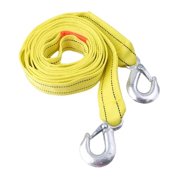 

4M Heavy Duty 5 Ton Car Tow Cable Towing Pull Rope Strap Hooks Van Road Recovery Double-layer thickened trailer strap