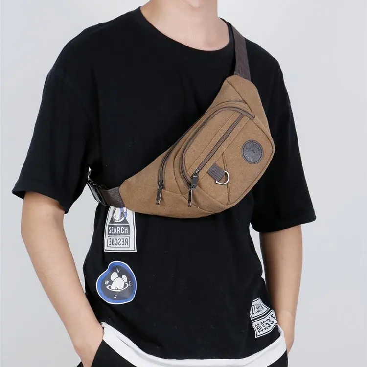 

Canvas Waist Pack Men New Style Oblique Outdoor Mobile Phone Large-Volume Business bao shou Wallet Multi-functional Cash Storage