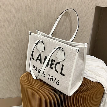 

NEW French Design Fashion Female Canvas Underarm Bag & Elegant Shoulder Bag Tote Bag Width 33.5cm Height 27.5cm Thickness 14cm