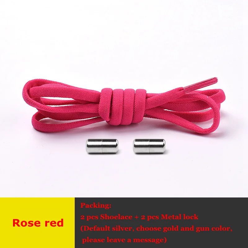 Rose red 19 цветов шнурки для обуви без завязок эластичные шнурки для детей и взрослых полукруглые шнурки с быстрым замком кроссовки для отдыха ленивые шнурки 1 пара - Цвет: Rose red