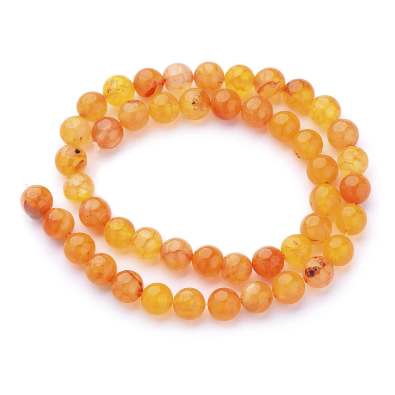 Smooth Orange Круглые бусины из натурального камня, матовая лава, тигровый глаз, бирюза, черный оникс, бусины для браслета, ожерелья, ювелирных изделий, сделай сам - Цвет: Smooth Orange