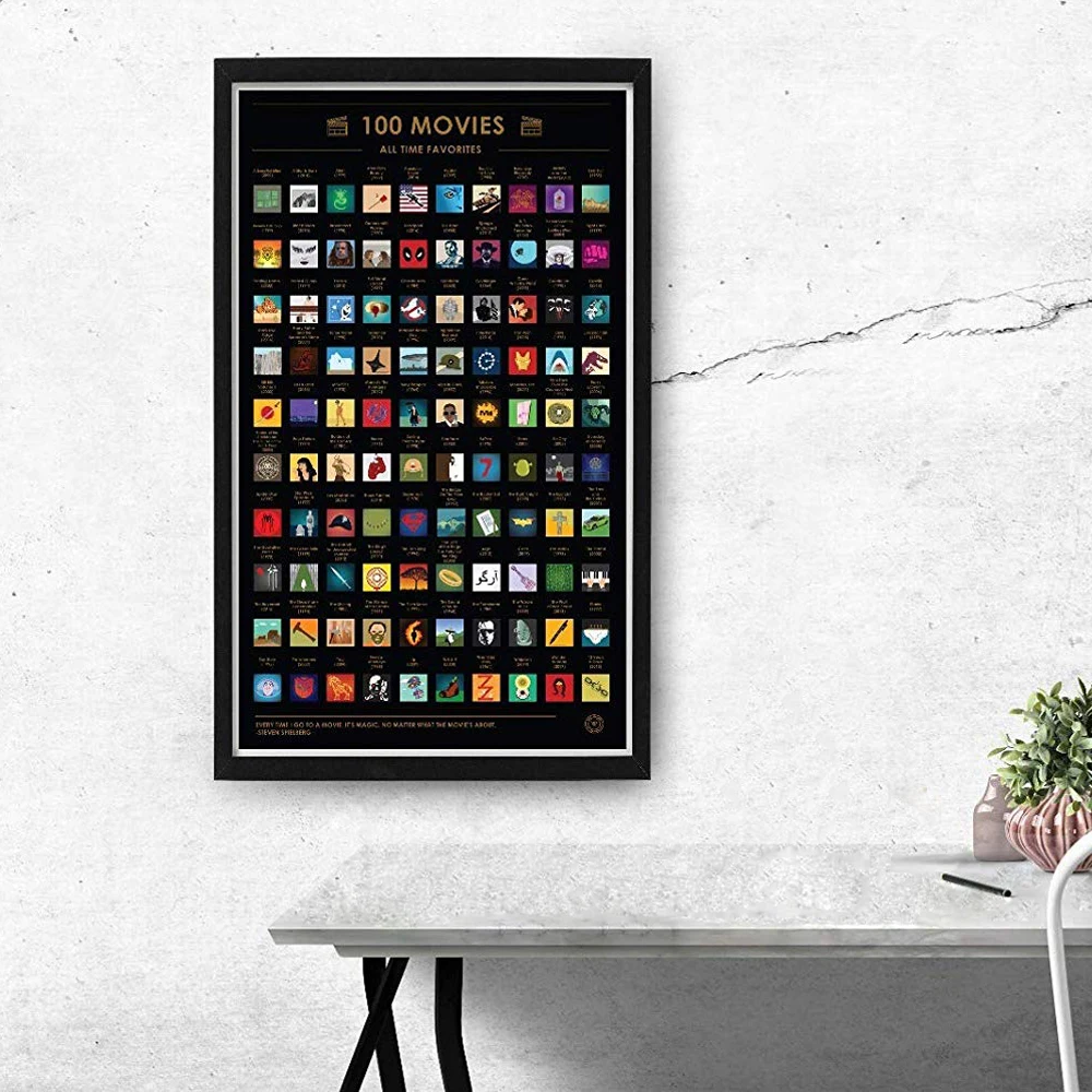 

10sets 100 Movies Scratch Off Poster - Top Films of All Time Bucket List (16.5" x 23.4")