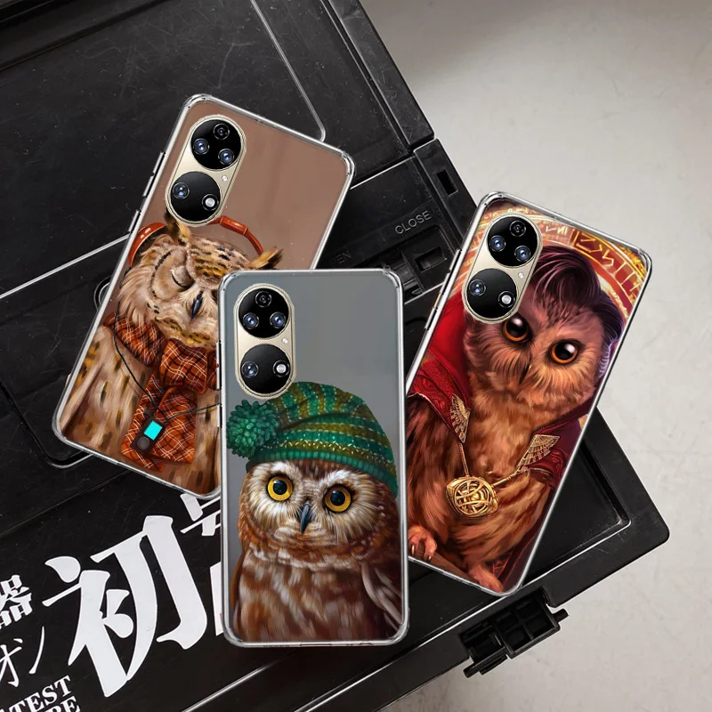 Hot Cute Owl Phone Case For Huawei P50 Pro P40 P30 Lite P20 P10 Mate 40 30 20 10 Cover Shell Coque |