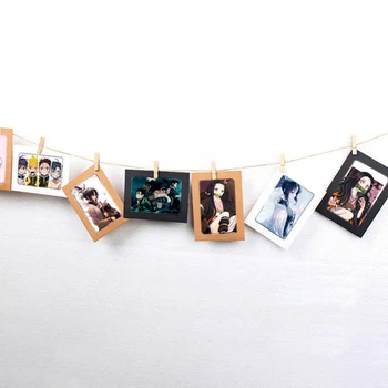 

Anime Demon Slayer DIY Postcard Photo Wall Clip Photo Frame Home Wall Decoration Art Photo Displaying Frame Party Postcards