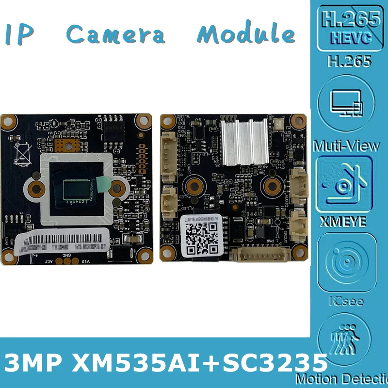 Плата модуля XM535AI + SC3235 3MP IP камеры 38*38 мм ONVIF CMOS 2304*1296 H.265 CMS XMEYE RTSP радиатор
