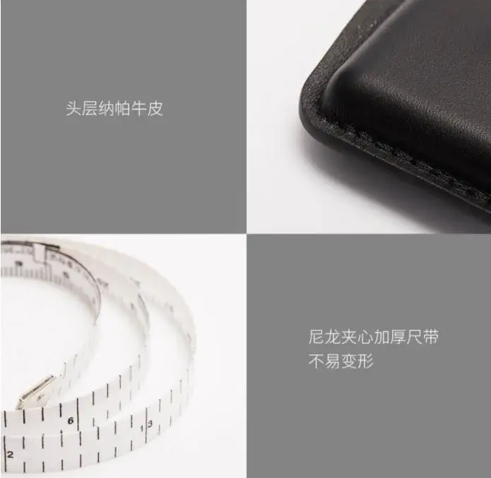 Xiaomi mijia 150 см/60 дюймов рулетка кожа с линейкой раздвижная линейка из сантиметр дюйма, пошив по индивидуальному заказу рулетка