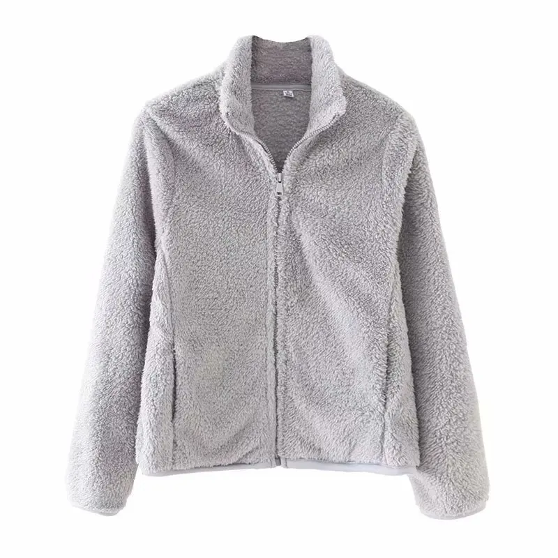 

Overplus of Goods Exported to Europe And US Women's 2019 Autumn And Winter New Style Stand Collar Slim Fit Zipper Fleece Coat En