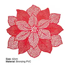 

Insulation Mat Exquisite Anti-slip 5 Colors Flower PVC Hollow Mesh Net Anti-Slip Insulated Pad Coaster Bowl Place Mat for Kitche