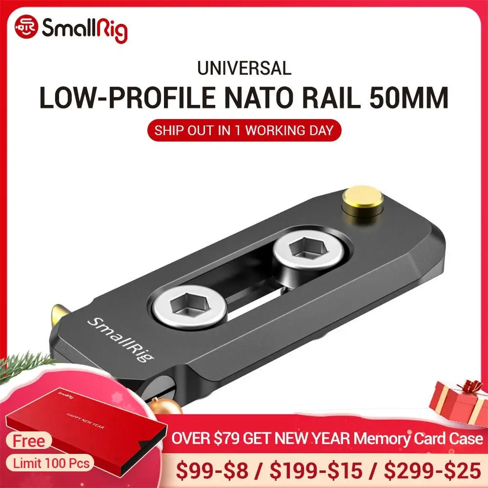 SmallRig Low-profile 6mm thick NATO Rail 50mm with NATO clamp for quick release 1/4