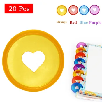 

20 Pcs 28mm Candy Color Heart Ring Binder for DiscboundNotebooks/Planner Diy DiscboundDiscs Loose Leaf Binding Rings LF19-308