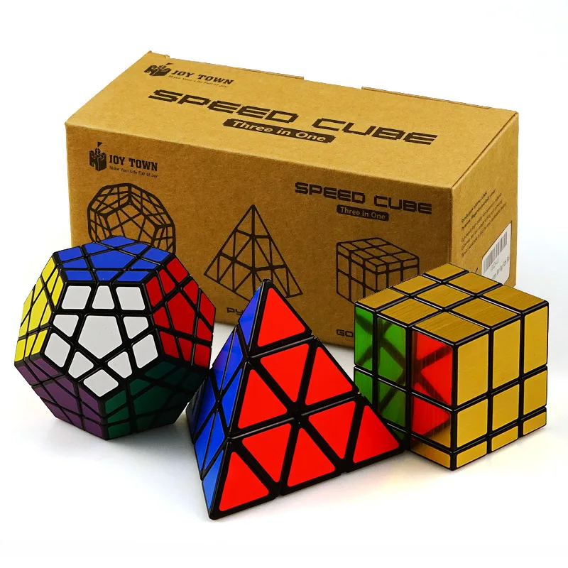 

[Kathrine Special Shape Three-piece Set-] Profession Special Shape Five Magic Cube Pyramid Mirror Rubik's Cube Set