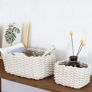 

Original Nordic Clothes Laundry Basket Thick Cotton Rope Storage Box Baby Toys BOX Storage Basket Desktop Small Organizer