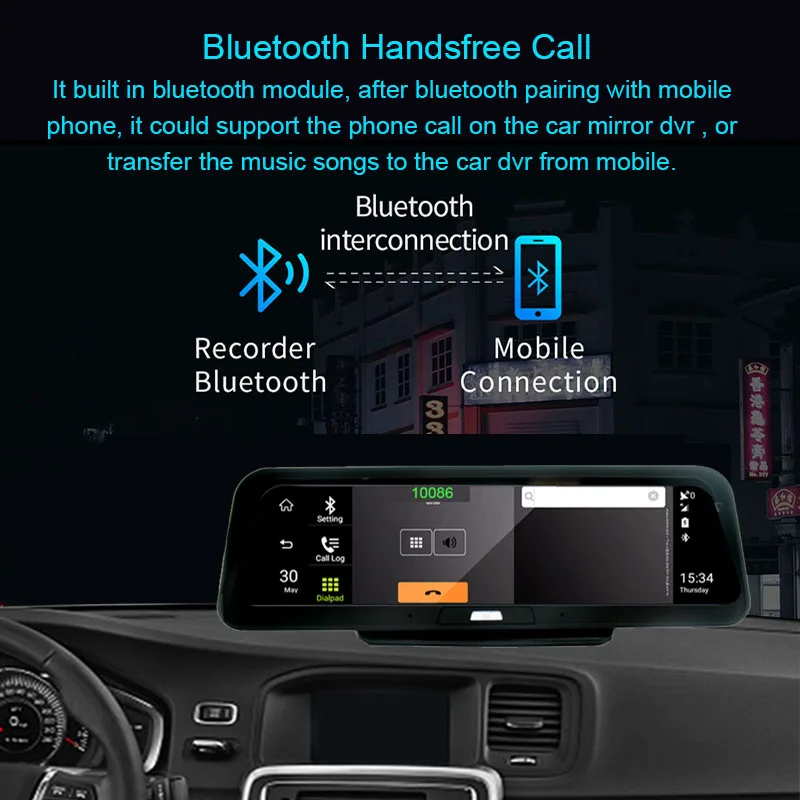Автомобильный видеорегистратор Anfilite 10 дюймов ADAS Android 8 1 2 Гб 32 ГБ 4G Wi Fi GPS навигатор