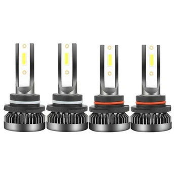 

9005+9006 240W 25800LM Combo LED Headlight High/Low Beam 6000K White 4 Bulbs Kit