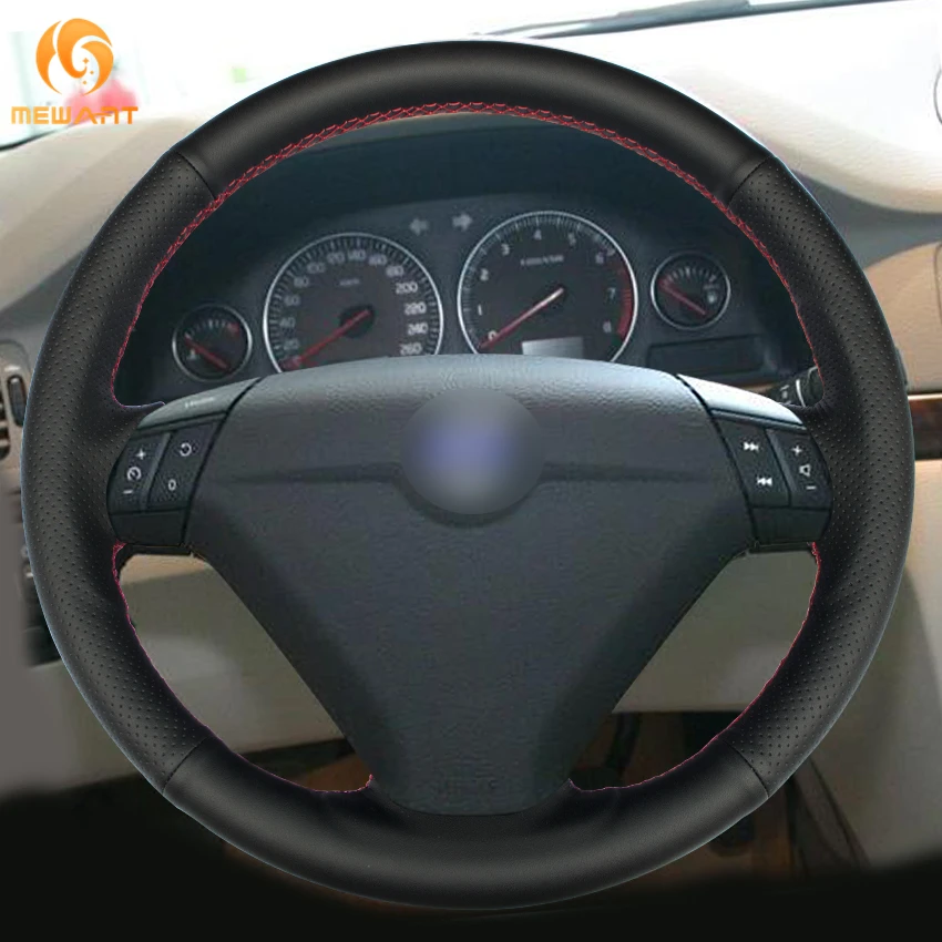 MEWANT черный чехол рулевого колеса автомобиля из искусственной кожи для Volvo S80 2004 2005