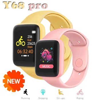 Reloj inteligente Y68 Pro para hombre y mujer, Smartwatch deportivo con control del ritmo cardíaco, Bluetooth, d20, Macaron, 2021 1