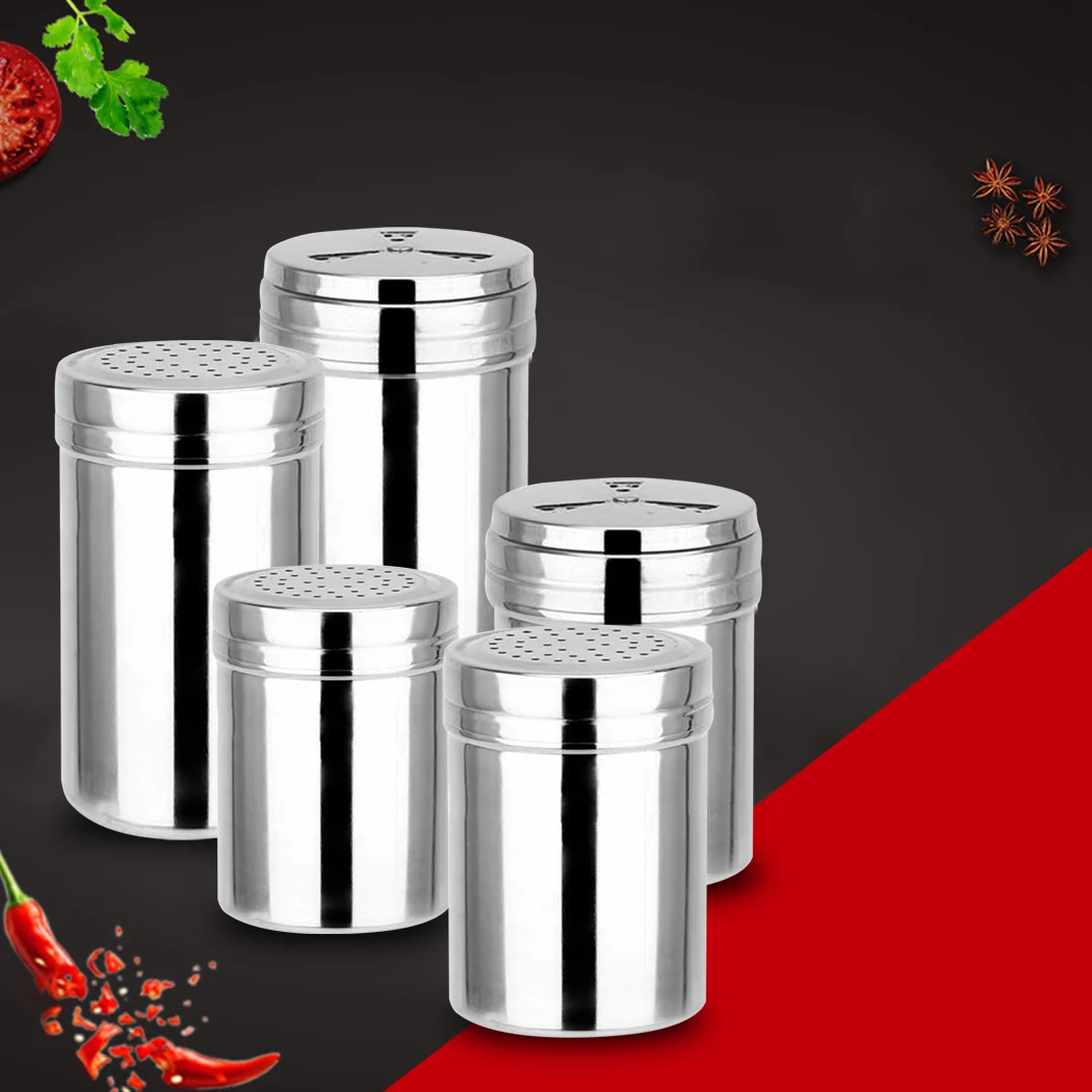 

Kitchen Stainless steel Spice Storage Bottle Jars Spice Bottle Seasoning Box Salt Pepper Cumin Powder Shaker Kitchen Gadgets