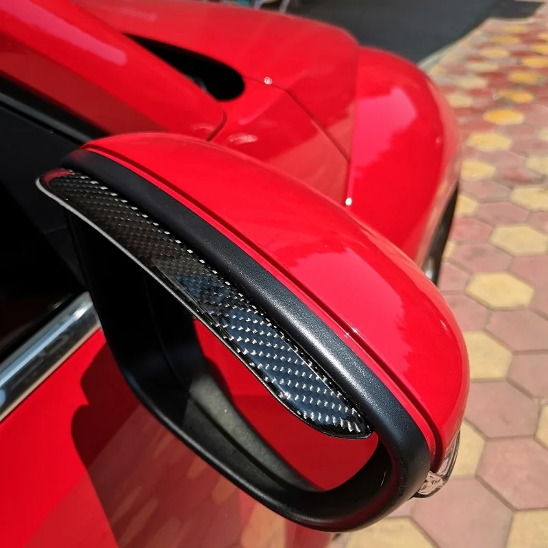 2pcs Carbon Fiber Printed Car Rearview Mirror Rain Eyebrow Visor Protecter for Volkswagen Beetle 2003